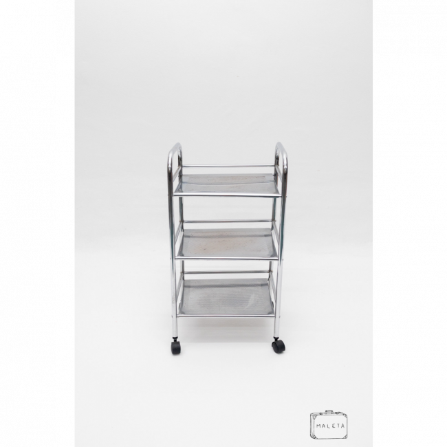 CARRINHO INOX 03 PRATELEIRAS VAZADAS - L0,40XP0,30XA0,75