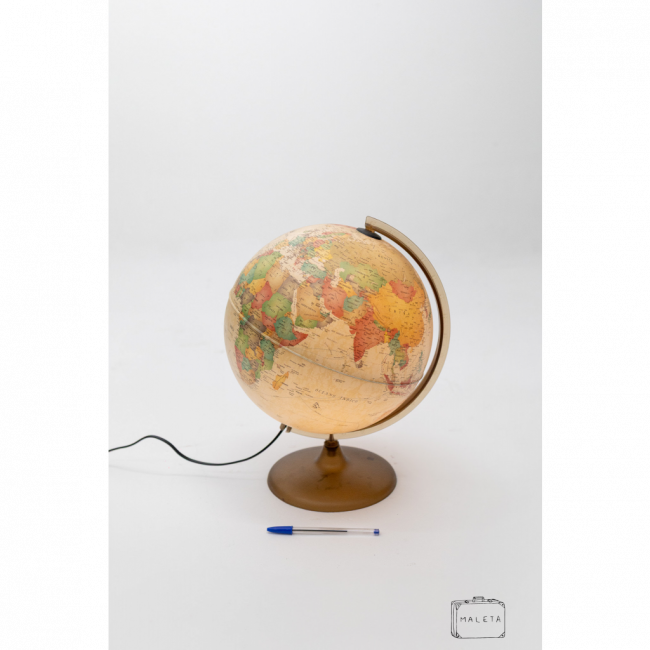 LUMINÁRIA GLOBO TERRESTRE BASE MARROM