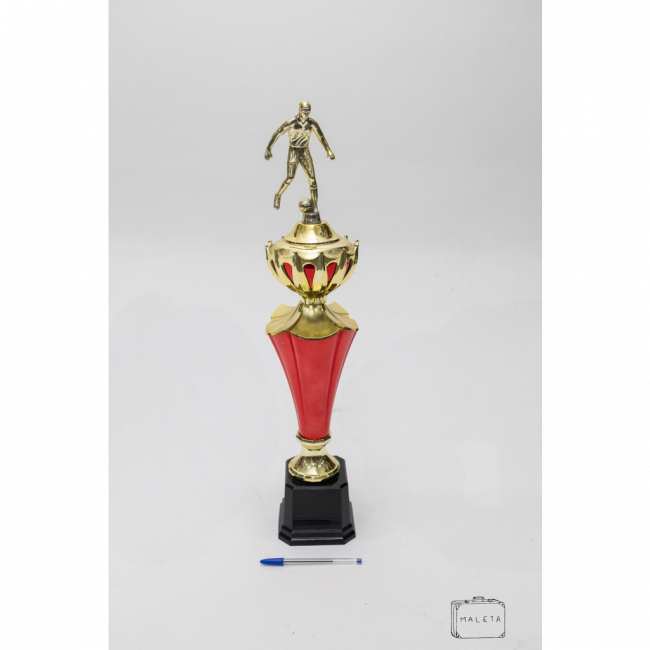 TROFÉU FUTEBOL COM DETALHES VERMELHOS - A0,64
