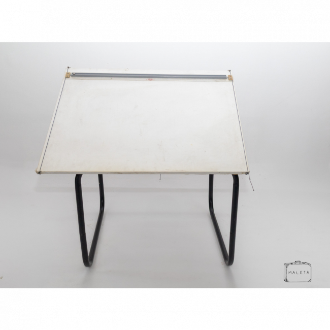 MESA DE DESENHO BASE PRETA TAMPO BRANCO - L1,00XP0,80XA1,03