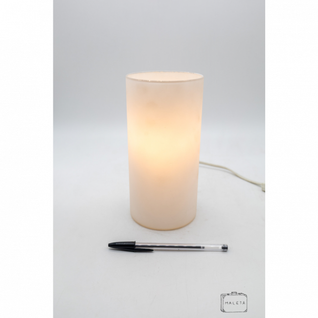 LUMINÁRIA DE MESA VIDRO CILINDRO JATEADO