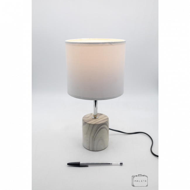 LUMINÁRIA DE MESA BASE MESCLADA BRANCA E CINZA