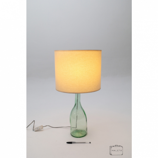 LUMINÁRIA DE MESA GARRAFA ESVERDEADA