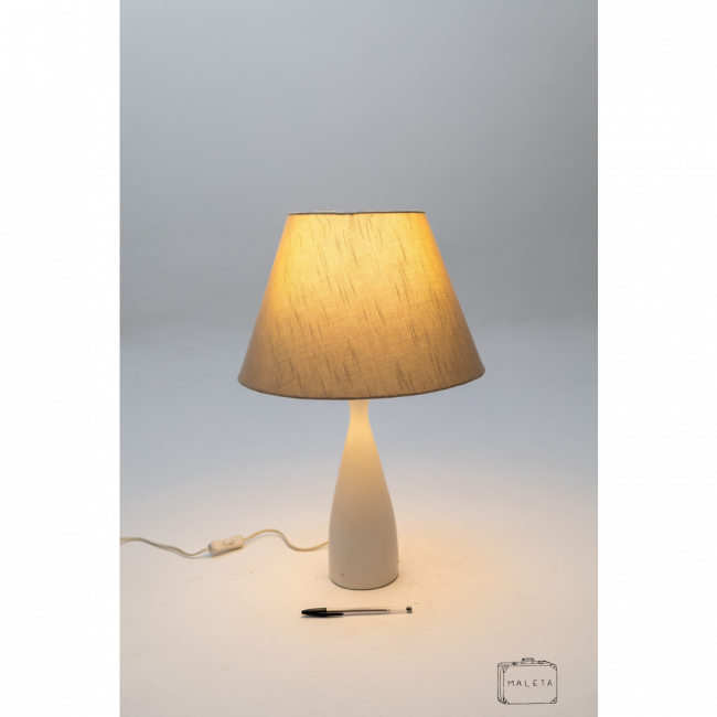 LUMINÁRIA DE MESA GARRAFA CERÂMICA BRANCA
