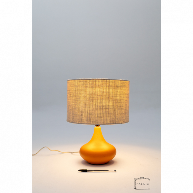 LUMINÁRIA DE MESA CERÂMICA GOTA LARANJA