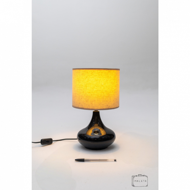 LUMINÁRIA DE MESA CERÂMICA GOTA PRETA
