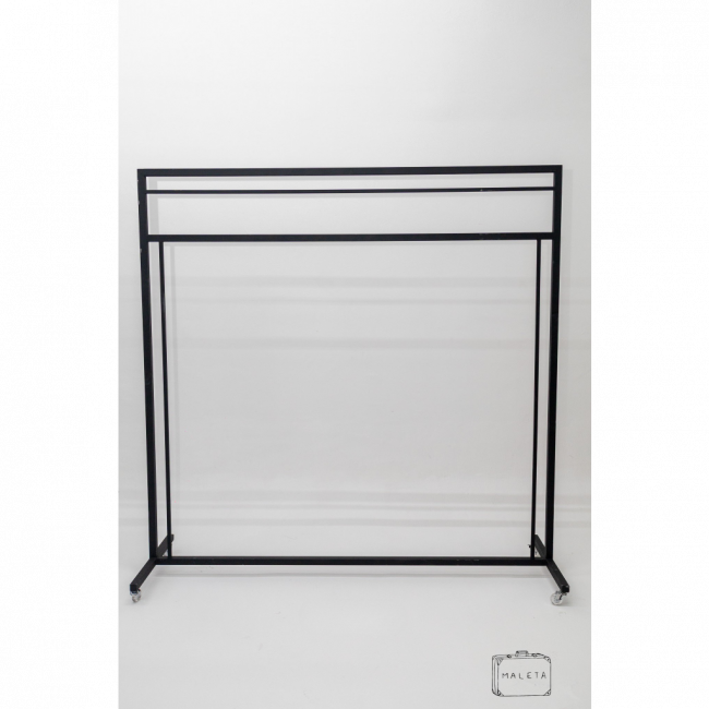 ARARA DE METAL PRETA COM RODINHAS - L1,75XA1,76 - LS