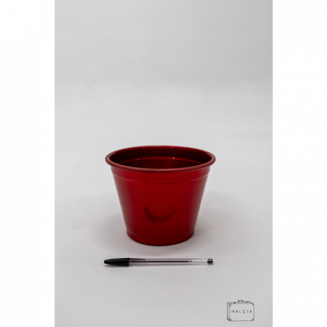 VASO DE METAL CÔNICO VERMELHO