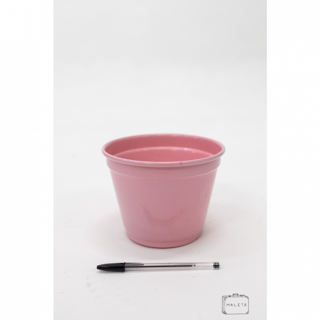 VASO DE METAL CÔNICO ROSA CLARO