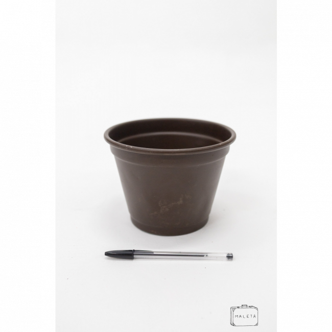VASO CÔNICO DE METAL MARROM
