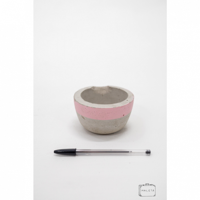 CACHEPÔ DE CIMENTO BORDA ROSA BEBÊ
