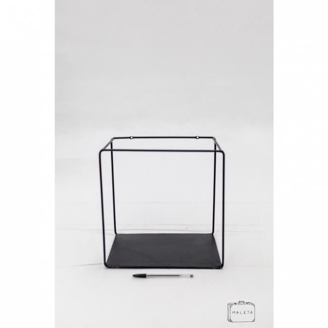 NICHO METAL DE PAREDE PRETO - L0,31XP0,20XA0,31