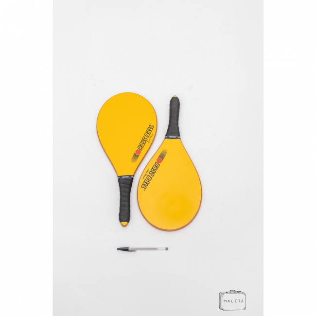 KIT COM 02 RAQUETES DE FRESCOBOL AMARELAS (FAST BALL)