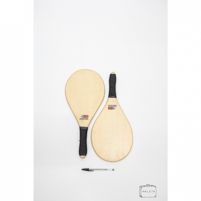 KIT COM 02 RAQUETES DE FRESCOBOL DE MADEIRA (FAST BALL)