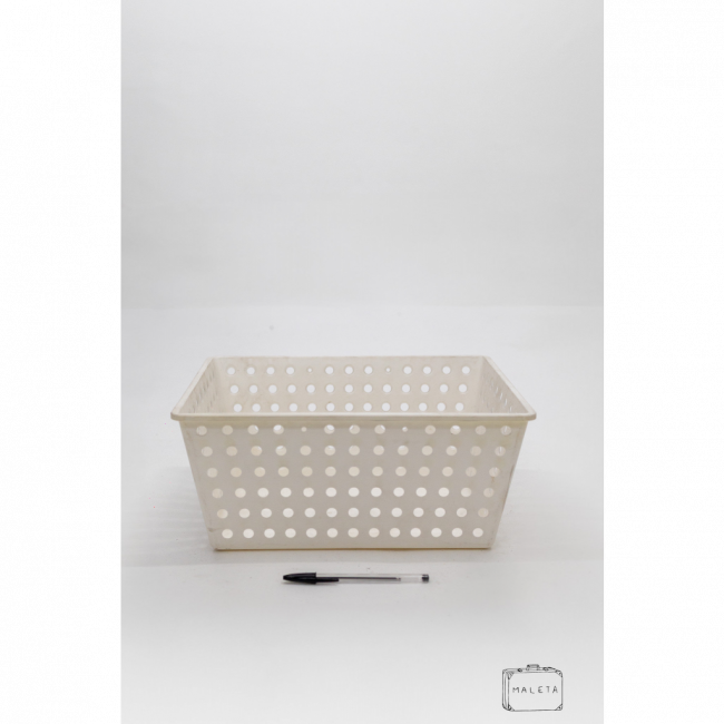 CESTO ORGANIZADOR RETANGULAR BRANCO SEM TAMPA
