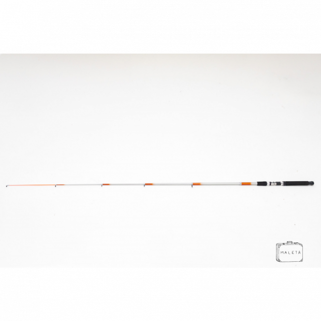 VARA DE PESCA PRATA DETALHES LARANJA - A2,10