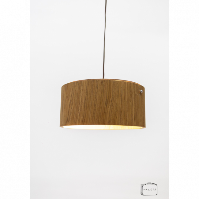 LUMINÁRIA PENDENTE REDONDA MADEIRA (ACRÍLICO LEITOSO) - D0,25XA0,12
