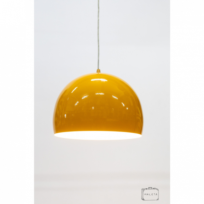 LUMINÁRIA PENDENTE MEIA BOLA AMARELA - D0,33XA0,37