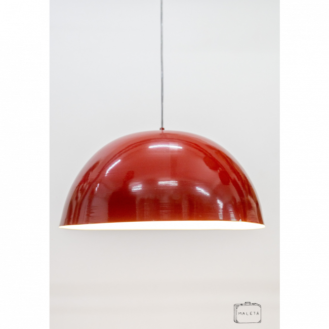 LUMINÁRIA PENDENTE MEIA BOLA VERMELHA BRILHANTE - D0,51XA0,25
