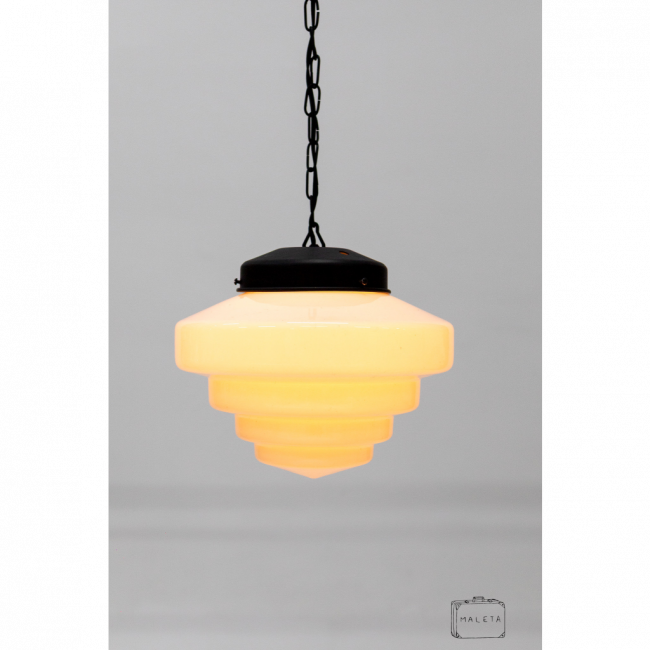 LUMINÁRIA PENDENTE ESCADINHA LEITOSA - D0,30XA0,16
