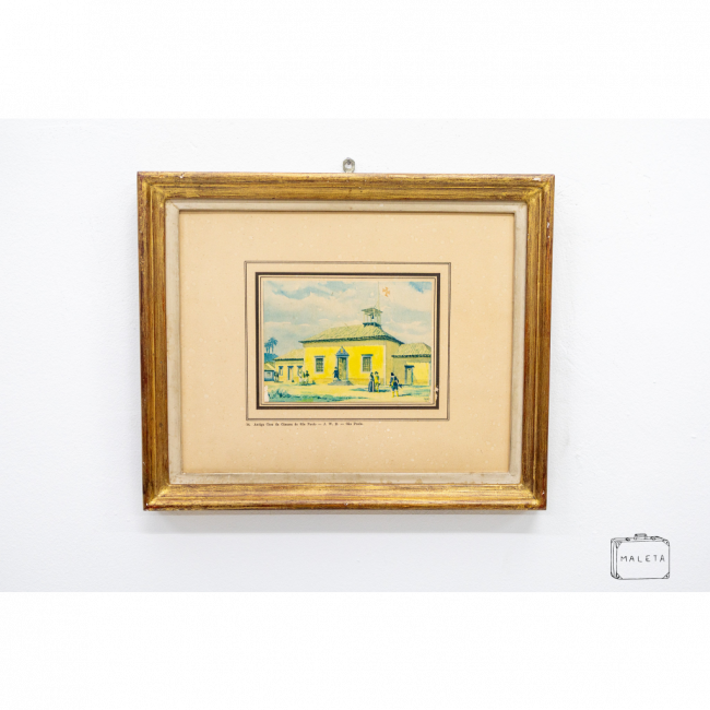 QUADRO ANTIGA CASA SÃO PAULO AMARELA - 35X29
