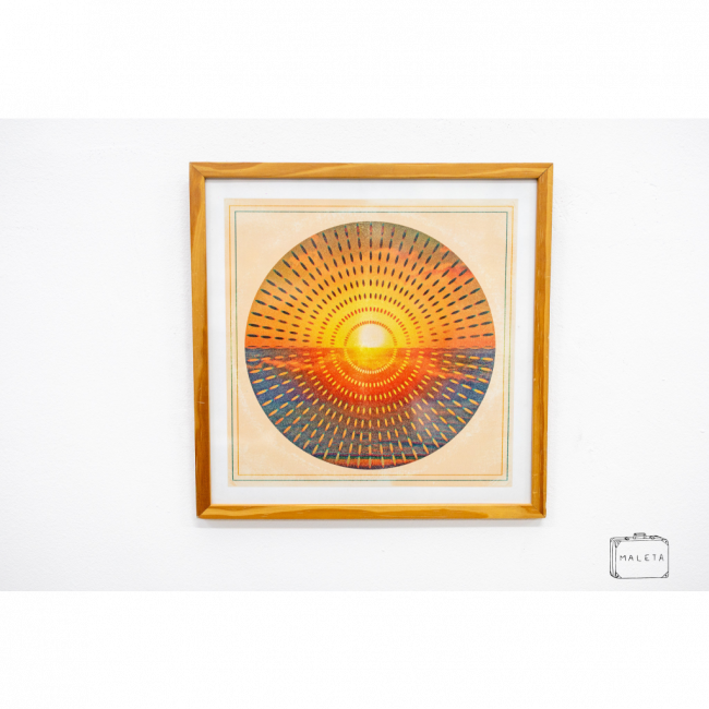 QUADRO MANDALA PÔR DO SOL - 33X33