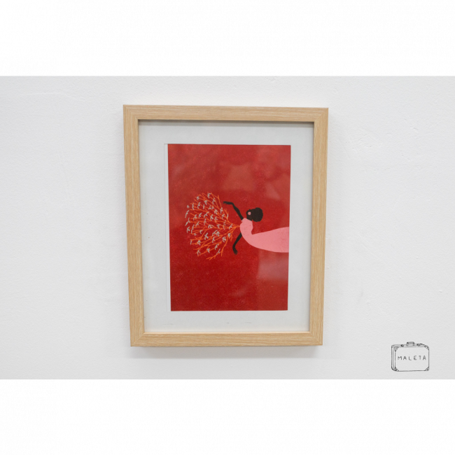 QUADRO MULHER NEGRA SOLTANDO ÁRVORE - 33X27