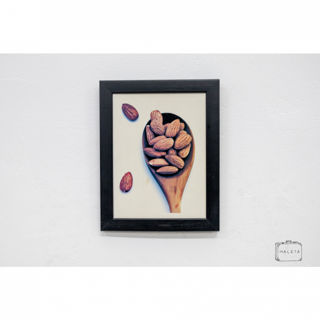 QUADRO COLHER DE PAU COM AMÊNDOAS - 18X23