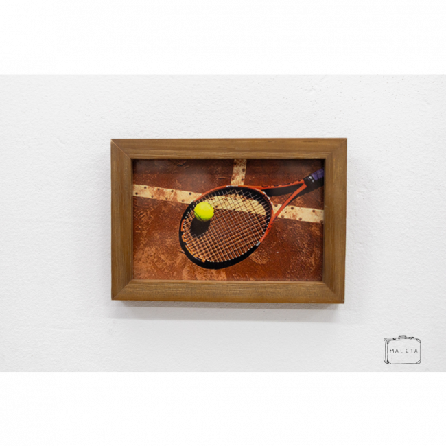 QUADRO RAQUETE E BOLINHA DE TÊNIS - 17X12