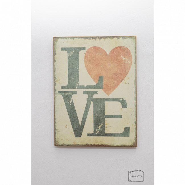 QUADRO MADEIRA LOVE - 30X40