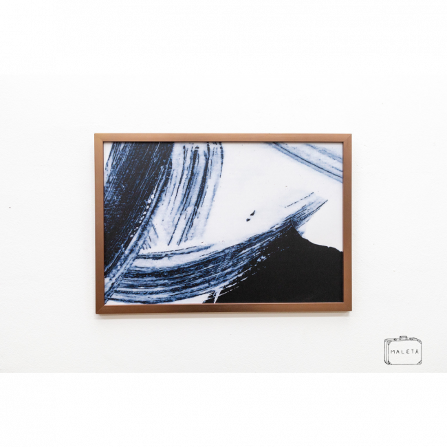 QUADRO PINCELADAS DE TINTA PRETA - 46X32