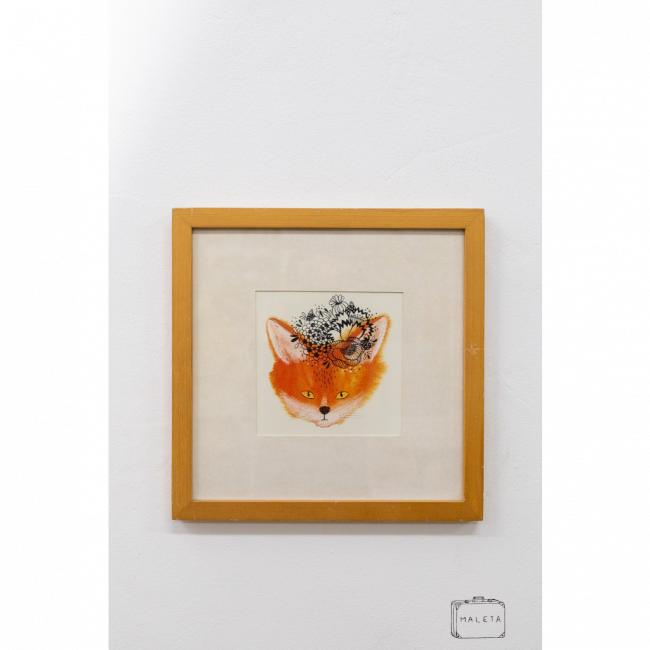 QUADRO RAPOSA LARANJA - 33X33