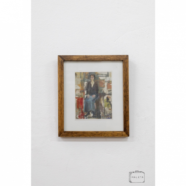 QUADRO MULHER SENTADA (PINTURA) - 19X22