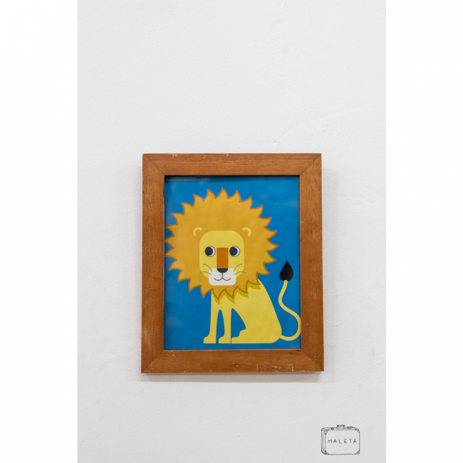 QUADRO LEÃO SENTADO - 25X30