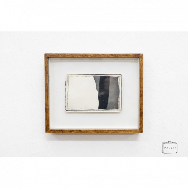 QUADRO ABSTRATO PRETO E BRANCO - 25X21