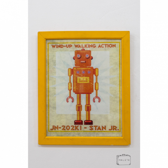 QUADRO ROBÔ LARANJA - 35X43