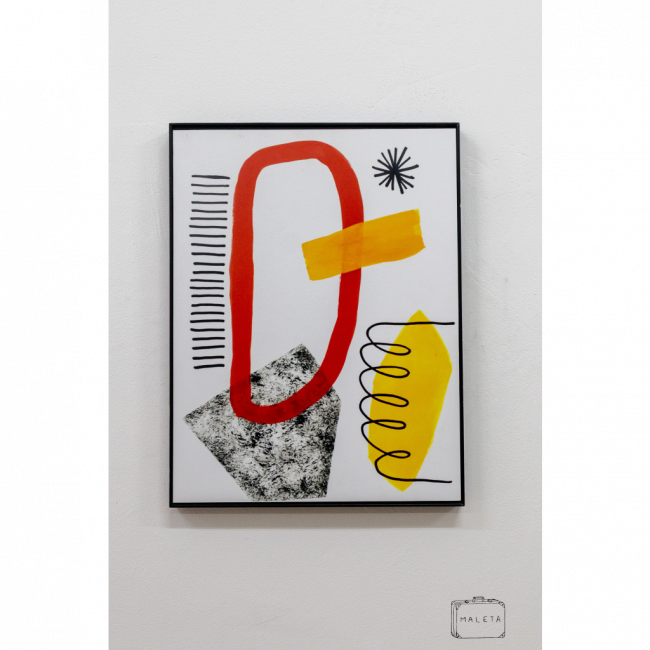 QUADRO QUADRADO MOLINHA PRETA - 37X49