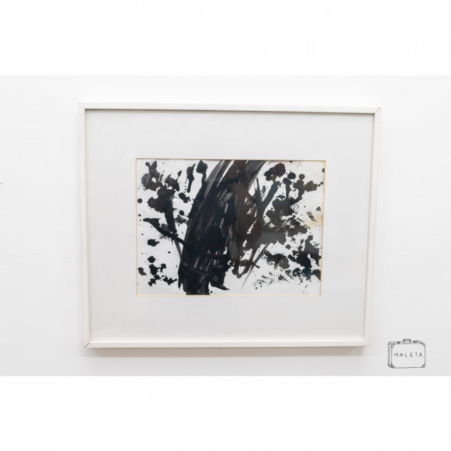 QUADRO SPLASH DE TINTA PRETA - 50X42