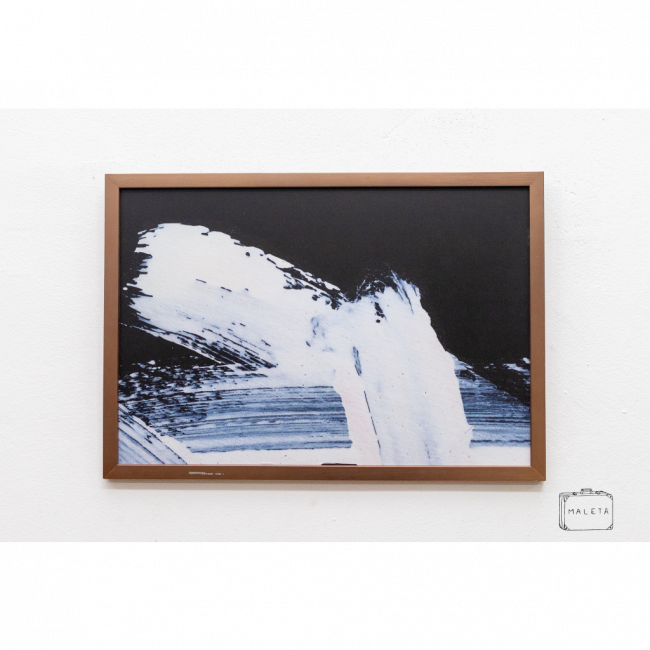 QUADRO PINCELADAS BRANCA - 46X32