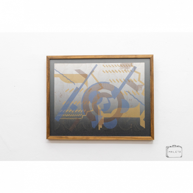 QUADRO CÍRCULO MARROM - 47X37