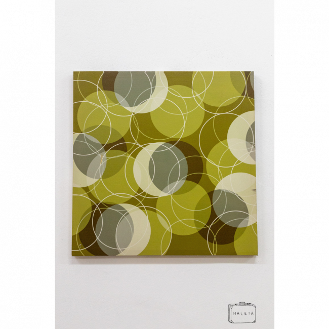 TELA CÍRCULOS FUNDO VERDE - 50X50