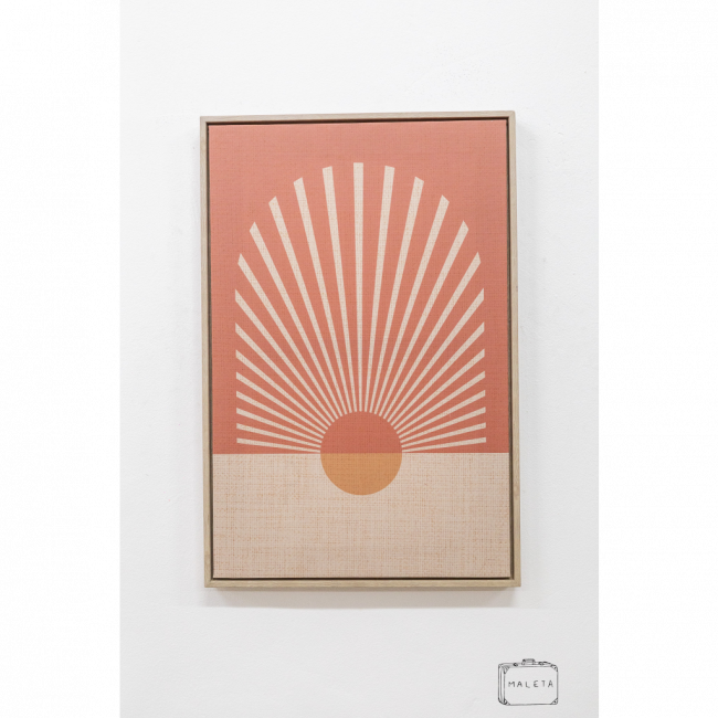QUADRO SOL RAIADO ROSA QUEIMADO - 40X60