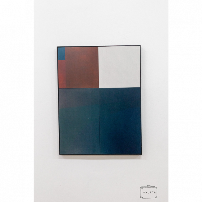 QUADRO QUADRADO AZUL/BRANCO - 49X64