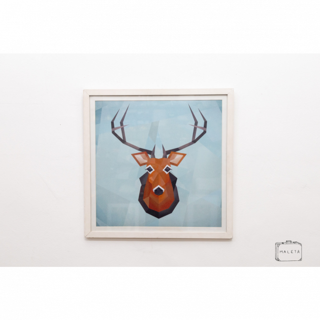 QUADRO CABEÇA DE CERVO - 58X58