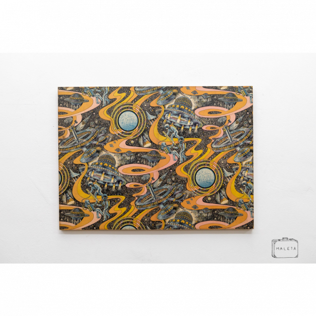 QUADRO ESPAÇO COM NAVES - 71X53