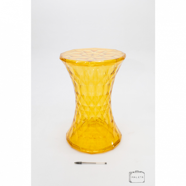BANCO PLÁSTICO AMARELO CRYSTAL - D0,30XA0,46