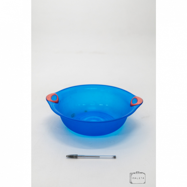 BACIA PLÁSTICO AZUL CRYSTAL ALÇA BRANCA - MÉDIA