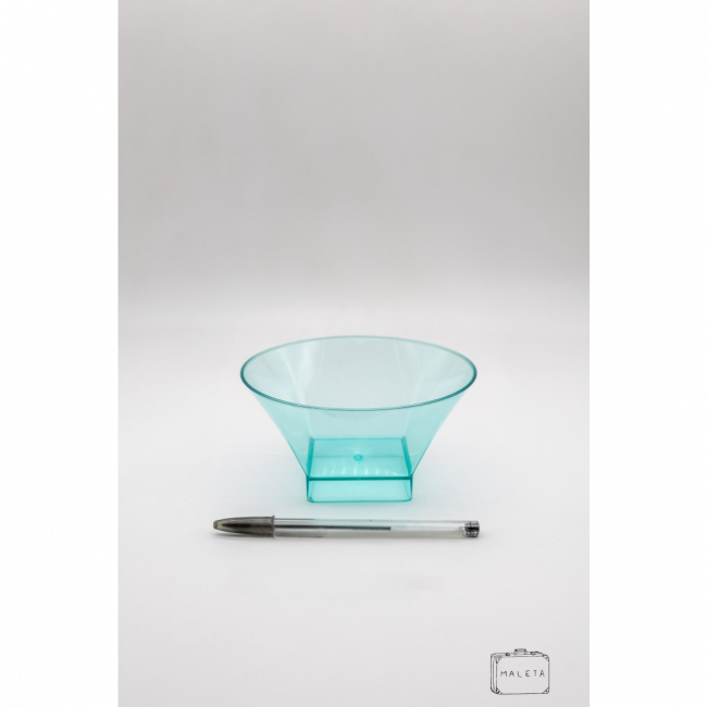 BOWL ACRÍLICO COM BASE QUADRADA VERDE CRYSTAL - LS