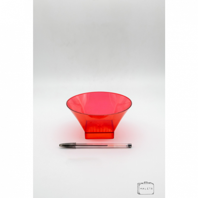 BOWL ACRÍLICO COM BASE QUADRADA VERMELHO CRYSTAL - LS