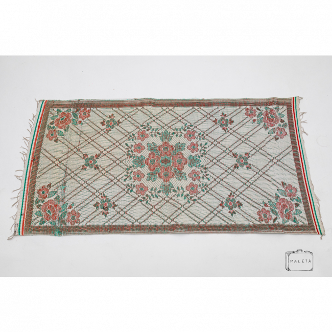 TAPETE NYLON BANCO ESTAMPA FLORES - 1,66X0,88